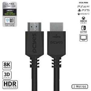 CABO HDMI ULTRA 2.1 28AWG PURO COBRE 8K 1080/ 144HZ 2 METROS - PHM8K-2