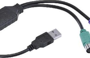 CABO ADAPTADOR PS2 FÊMEA X USB MACHO 30 CM - USBPS-2