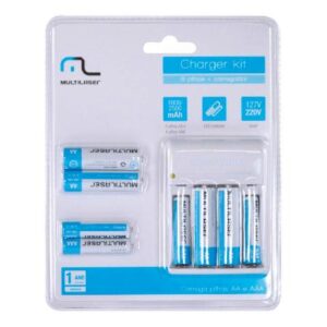 CARREGADOR DE PILHAS COM 4 PILHAS AA 2500 MHA E 4 PILHAS AAA 1000MHA CB093 BIVOLT