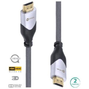 CABO HDMI 2.0 4K ULTRA HD 3D CONEXÃO ETHERNET BLINDADO EM NYLON 2 METROS - H20B-2