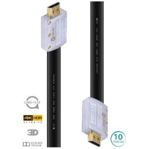 CABO HDMI 2.0 4K ULTRA HD 3D CONEXÃO ETHERNET FLAT COM CONECTOR DESMONTÁVEL 10 METROS - H20FL-10