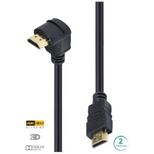 CABO HDMI 2.0 4K ULTRA HD 3D CONEXÃO ETHERNET COM 01 CONECTOR 90º 2 METROS - H2090-2