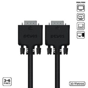 CABO DE VÍDEO VGA 3+6 15 PINOS MACHO PARA VGA 3+6 15 PINOS MACHO 28AWG PURO COBRE 30 METROS - PVM36-30