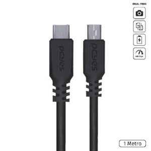 CABO USB TIPO C PARA MINI USB B 2.0 PARA TYPE C TIPO C 1 METRO PRETO - PUCMBP-1