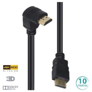 CABO HDMI 2.0 4K ULTRA HD 3D CONEXÃO ETHERNET COM 01 CONECTOR 90º 10 METROS - H2090-10