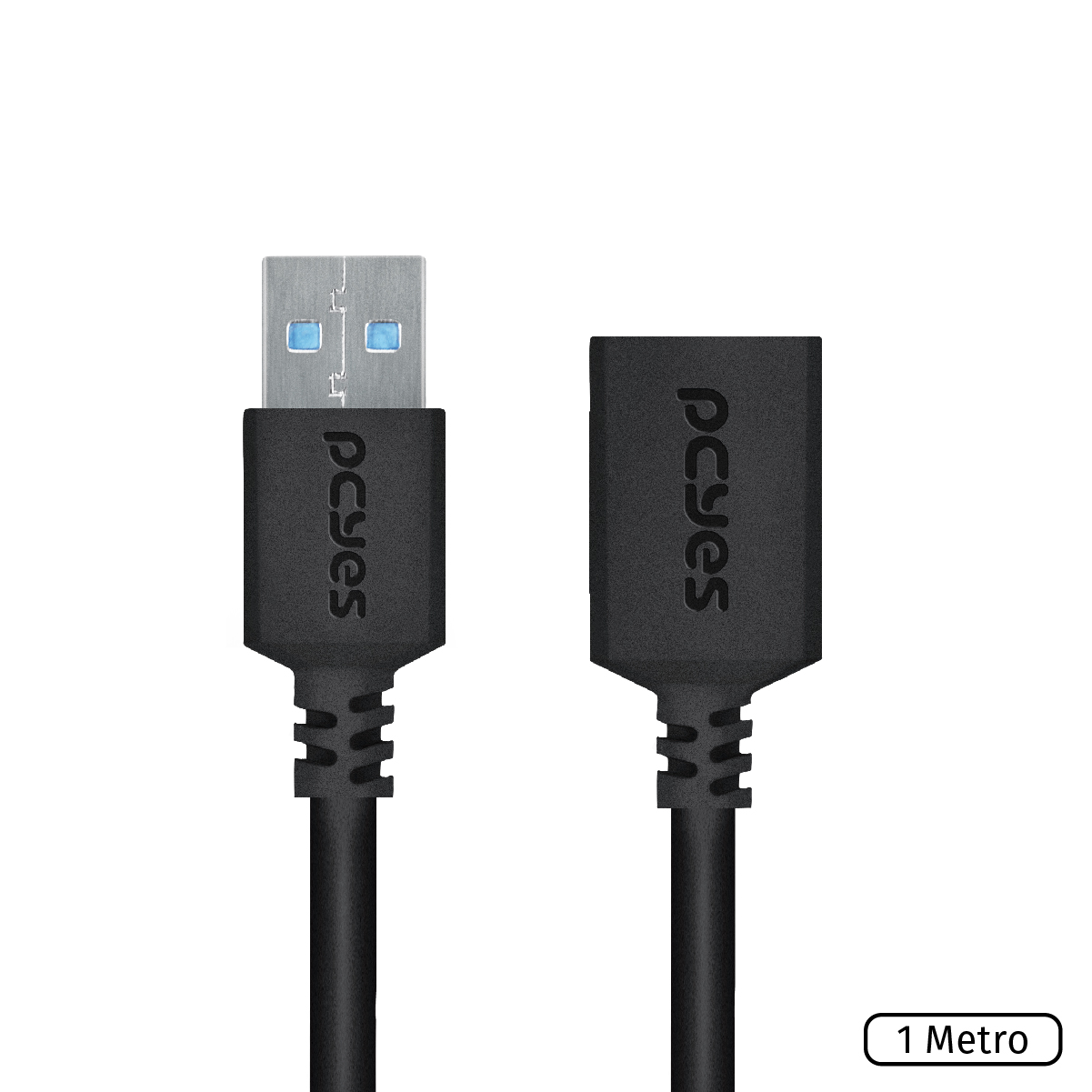 CABO EXTENSOR USB A 3.0 MACHO PARA USB A 3.0 FÊMEA 28AWG PURO COBRE 1 METRO - PUAMF3-1 - Imagem 2