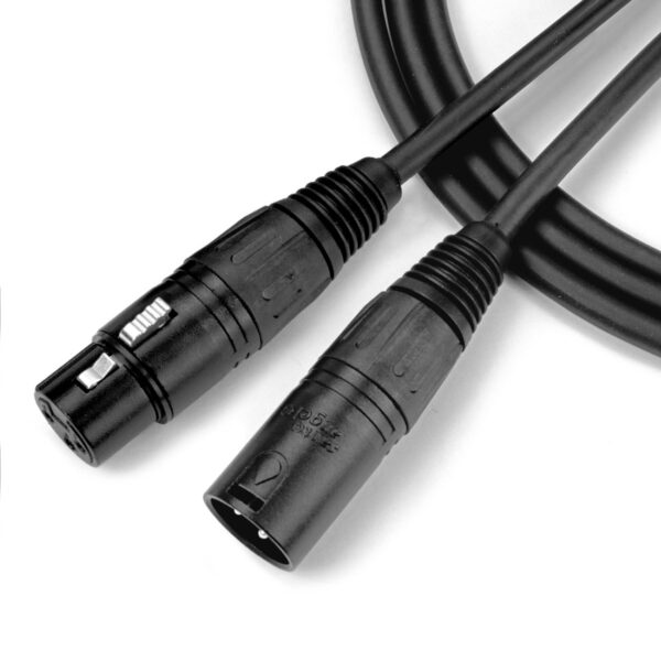 CABO PARA MICROFONE NINJA LW 0,20 MM CONECTOR XLR MACHO/ XLR FEMEA NINJA 20FT 6,10 METROS PRETO