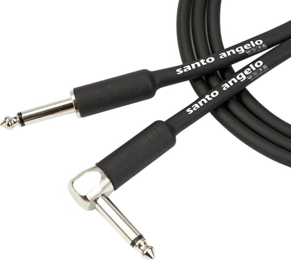 CABO DE GUITARRA ANGEL 0,30MM CONECTOR P10/P10 90º 20FT 6,10 METROS PRETO