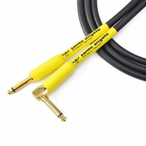 CABO DE GUITARRA SHOGUN 0,75MM CONECTOR EM OURO P10/P10 90º 15FT 4,57 METROS PRETO