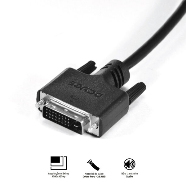 CABO DVI-I 24+5 PARA VGA 15 PINOS MACHO 2 METROS - PDVM15-2