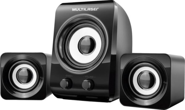 CAIXA DE SOM MULTIMÍDIA 2.1 8W+3W RMS PRETO SP172