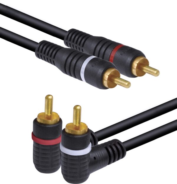 CABO 2 RCA X 2 RCA 90º USO ÁUDIO PROFISSIONAL 5 METROS - L22M