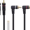 CABO 2 RCA X 2 RCA 90º USO ÁUDIO PROFISSIONAL 5 METROS - L22M - Imagem 2