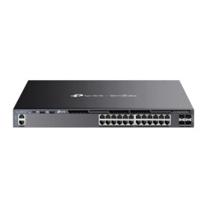 SWITCH GERENCIAVEL L3 EMPILHAVEL DE 28 PORTAS C/ 24 PORTAS GIGABIT POE+ E 4 SLOTS SFP+ DE 10 GBPS SG6428XHP SMB