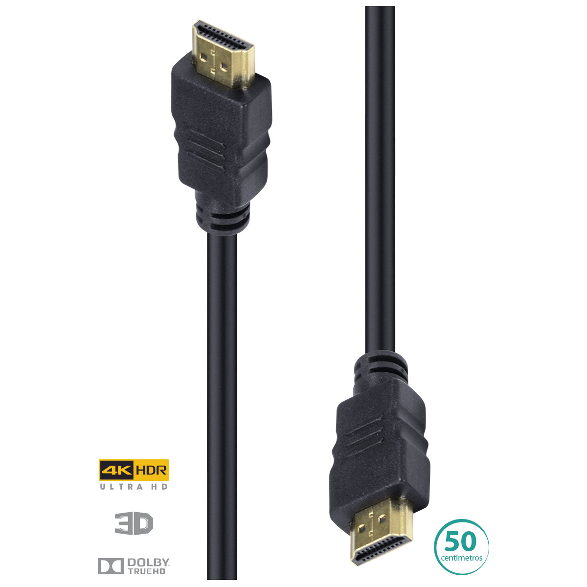 CABO HDMI 2.0 4K ULTRA HD 3D CONEXÃO ETHERNET 50 CM - H20-05 - Imagem 2