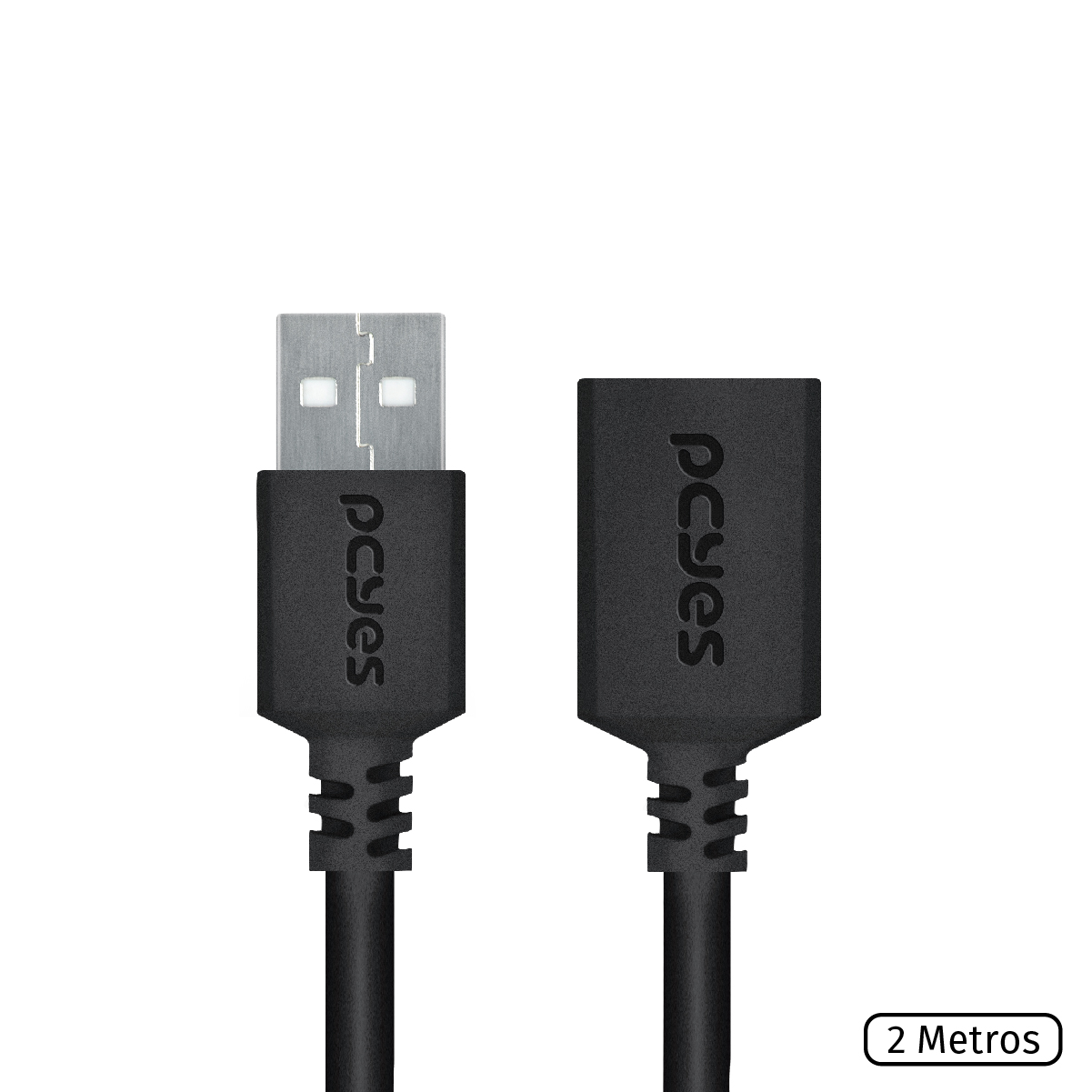 CABO EXTENSOR USB A 2.0 MACHO PARA USB A 2.0 FEMEA 28AWG PURO COBRE 2 METROS - PUAMF2-2 - Imagem 3