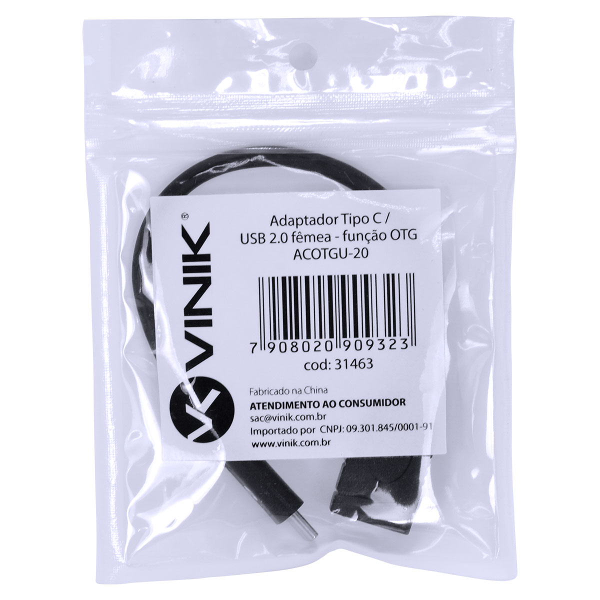 ADAPTADOR TIPO C X USB 2.0 FÊMEA FUNÇÃO OTG - CONEXÃO COM SMARTPHONES - ACOTGU-20CM - Imagem 4
