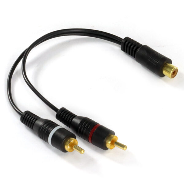 CABO Y RCA FÊMEA X 2 RCA MACHO 20 CM - YRF2RM-20