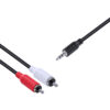 CABO DE ÁUDIO 2 RCA MACHO PARA P2 3.5MM MACHO 28AWG PURO COBRE 2 METROS - P2R35-2 - Imagem 3