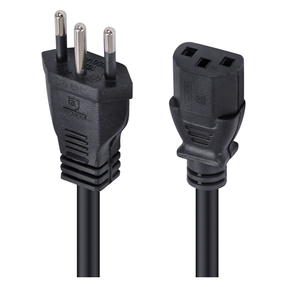 CABO DE FORÇA TRIPOLAR PARA FONTE 3X0,75 MM 250V - 2 MTS (10 UN)