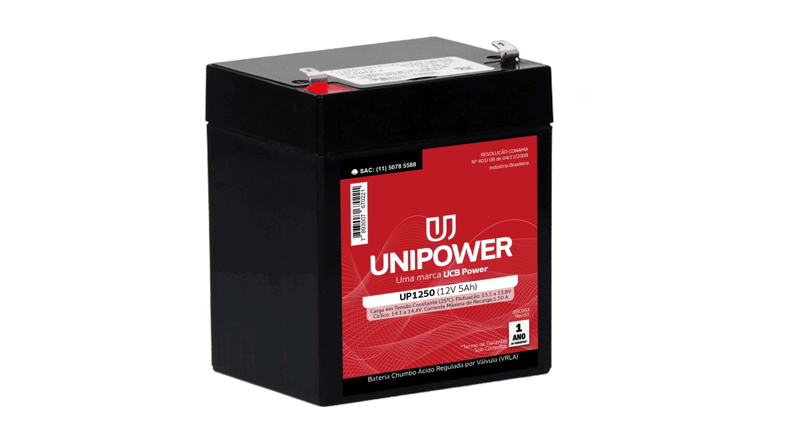 BATERIA 12V 5,0AH (UP1250) - Imagem 3
