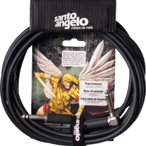 CABO DE GUITARRA ANGEL L 0,30MM P10/P10 90º 10FT 3,05 M PRETO