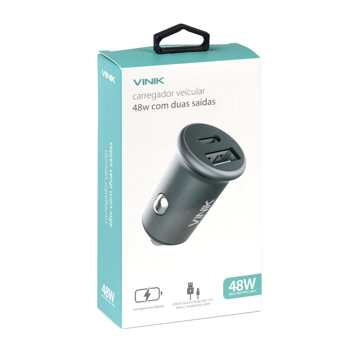 CARREGADOR VEICULAR 48W COM 2 SAIDAS 1 SAIDA USB 12V E 1 SAIDA TIPO-C 9V - Imagem 7