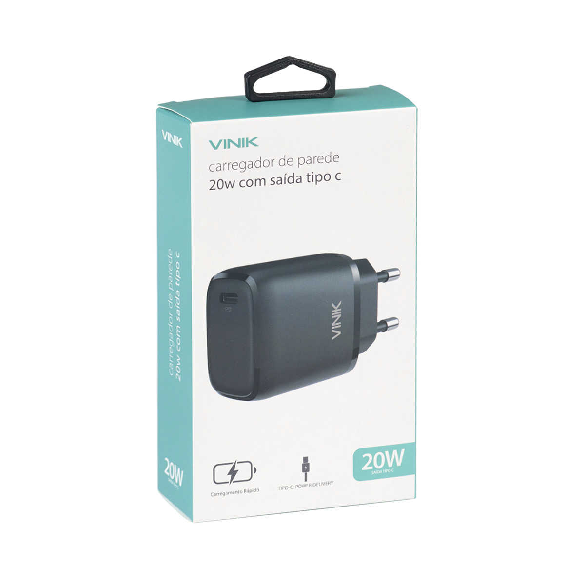 CARREGADOR DE PAREDE 20W COM 1 SAIDA TIPO C 12V - PRETO - Imagem 6
