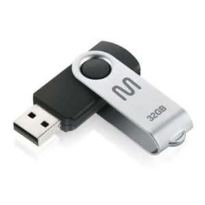 PEN DRIVE 32GB TWIST2 PRETO/PRATA PD589