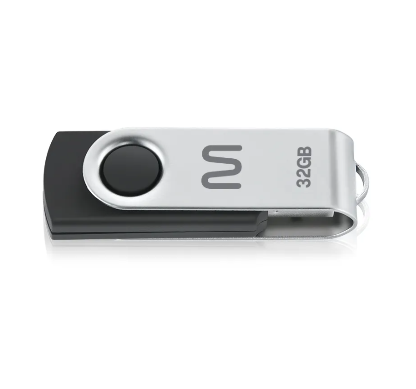 PEN DRIVE 32GB TWIST2 PRETO/PRATA PD589 - Imagem 2