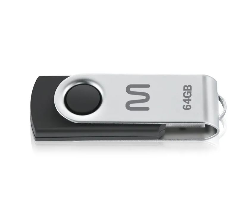 PEN DRIVE 64GB TWIST2 PRETO/PRATA PD590 - Imagem 2