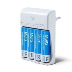 CARREGADOR RM02 BIVOLT COM 4 PILHAS AA DE 2500 MAH CB054
