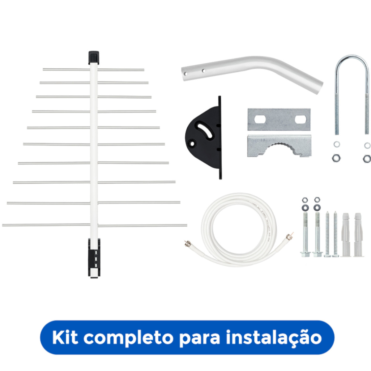 ANTENA DIGITAL EXTERNA LOG PARA TV HDTV/UHF/4K 12DBI 20 ELEMENTOS COM KIT DE INSTALAÇÃO LU-20-PLUS - Imagem 4