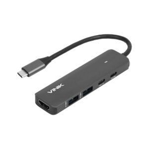 HUB USB TIPO-C 5 EM 1 - 2X USB 3.0 + HDMI 4K + TYPE C PD 100W + TIPO-C - HV51C