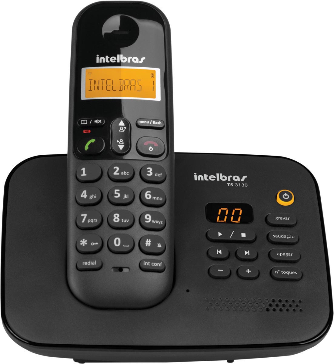 TELEFONE SEM FIO DIGITAL C/ SECRETÁRIA ELETRÔNICA TS 3130 PRETO 4123130 - Imagem 3