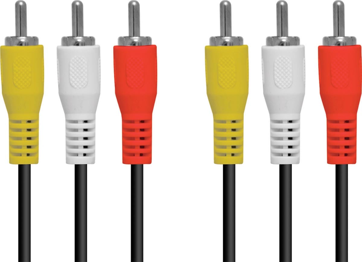CABO 3 RCA X 3 RCA PARA ÁUDIO E VÍDEO 1.5 METROS - (PACOTE C/ 10) - Imagem 2