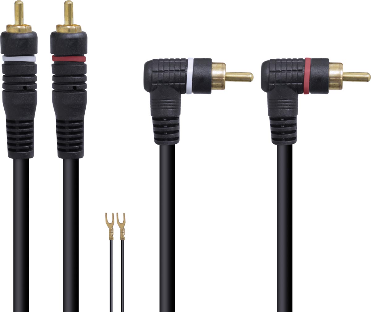 CABO 2 RCA X 2 RCA 90º ÁUDIO PROFISSIONAL 5 METROS (PACOTE C/ 10) - L22M - Imagem 2