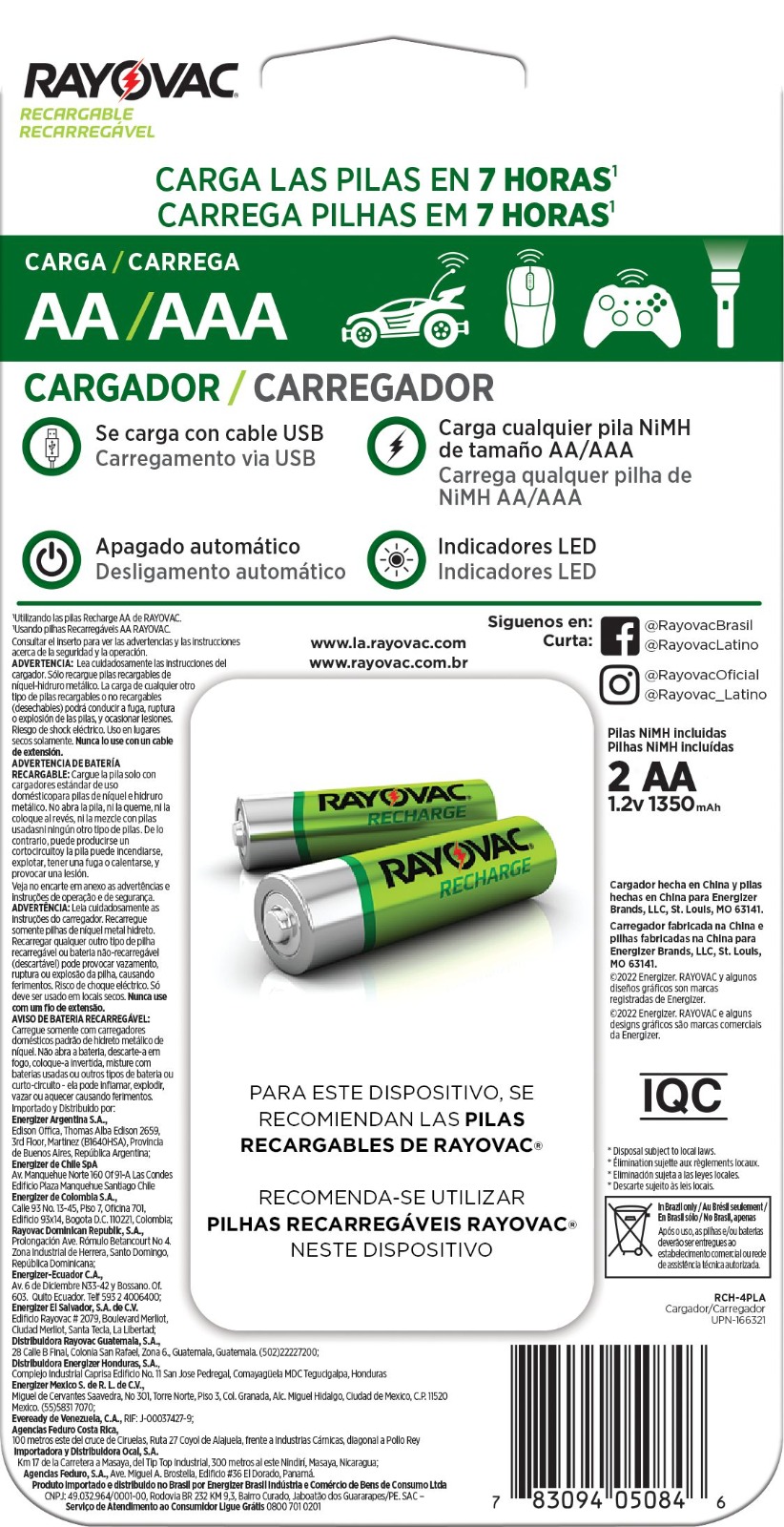 CARREGADOR DE PILHAS AA/AAA USB - SM-4 - Imagem 3