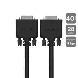 CABO DE VÍDEO VGA 3+6 15 PINOS MACHO PARA VGA 3+6 15 PINOS MACHO 28AWG PURO COBRE 40 METROS - PVM36-40