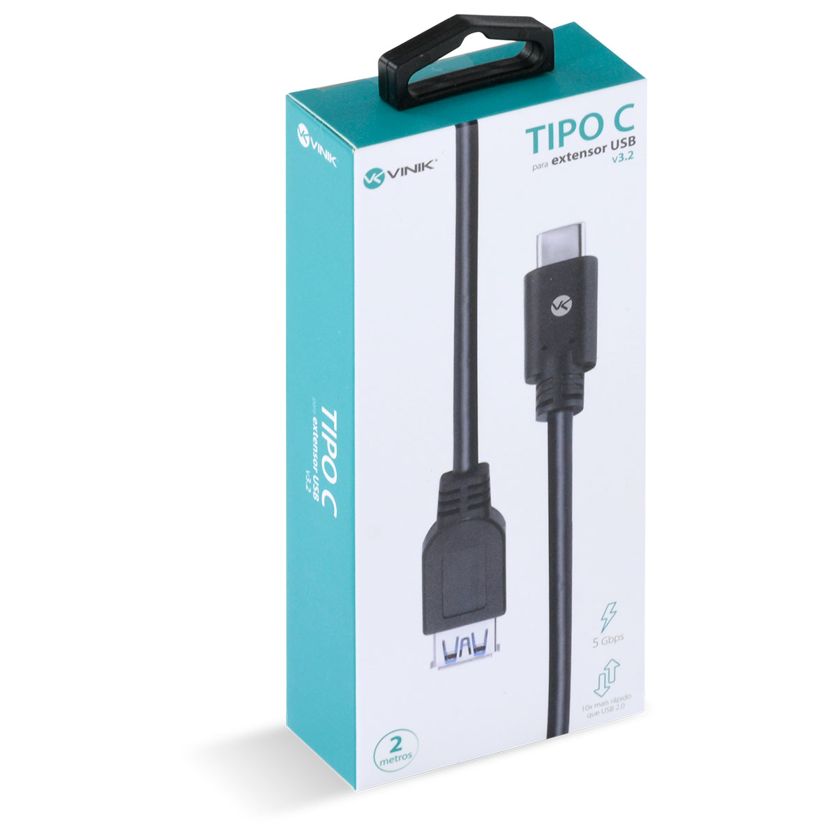 CABO USB TIPO C PARA EXTENSOR USB A FÊMEA V3.2 GEN1 5GBPS 2 METROS - C32UAF-2 - Imagem 7