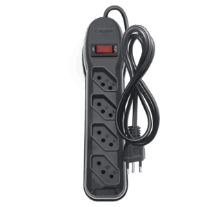 FILTRO DE LINHA CIRCUIT BREAKER 4 TOMADAS PP 3X0,75 1M PRETO