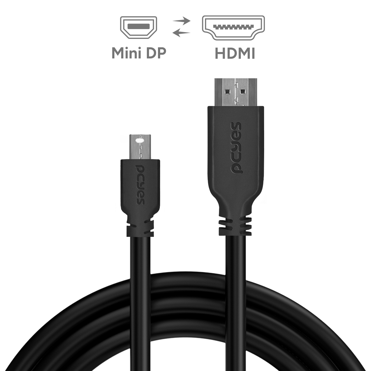 CABO MINI DISPLAYPORT MACHO PARA HDMI 2.0 MACHO 2 METROS - PMDPH-2 - Imagem 3