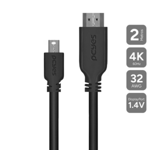 CABO MINI DISPLAYPORT MACHO PARA HDMI 2.0 MACHO 2 METROS - PMDPH4K-2