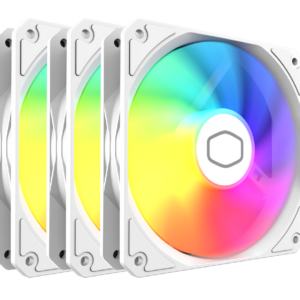 KIT 3 FAN COOLER PARA GABINETE COOLER MASTER MF120 LITE ARGB BRANCO 120MM |  MFW-B2DN-173PA-R1