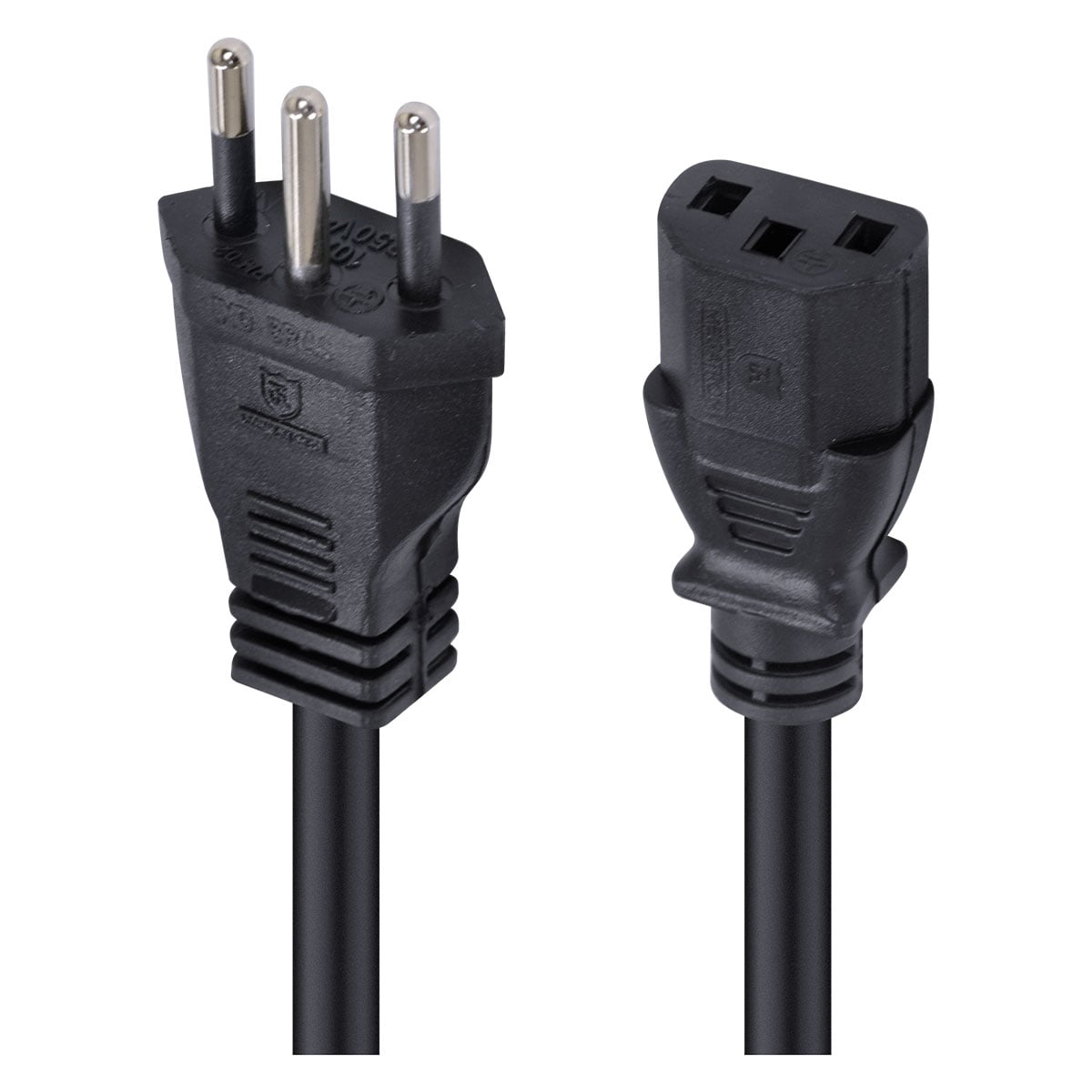 CABO DE FORÇA TRIPOLAR PARA FONTE 3X0,75 MM 250V - 0,5M (10 UN) - Imagem 2