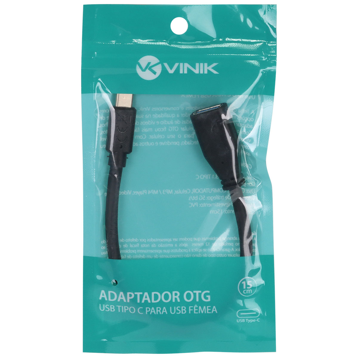 CABO ADAPTADOR OTG USB TIPO C PARA USB FEMEA - 15 CM - AUSBOTG - Imagem 4