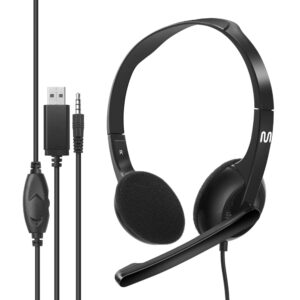 HEADSET COM FIO HF250 CABO DE 150CM P3 COM ADAPTADOR USB COM CONTROLE DE VOLUME INTEGRADO - PH467