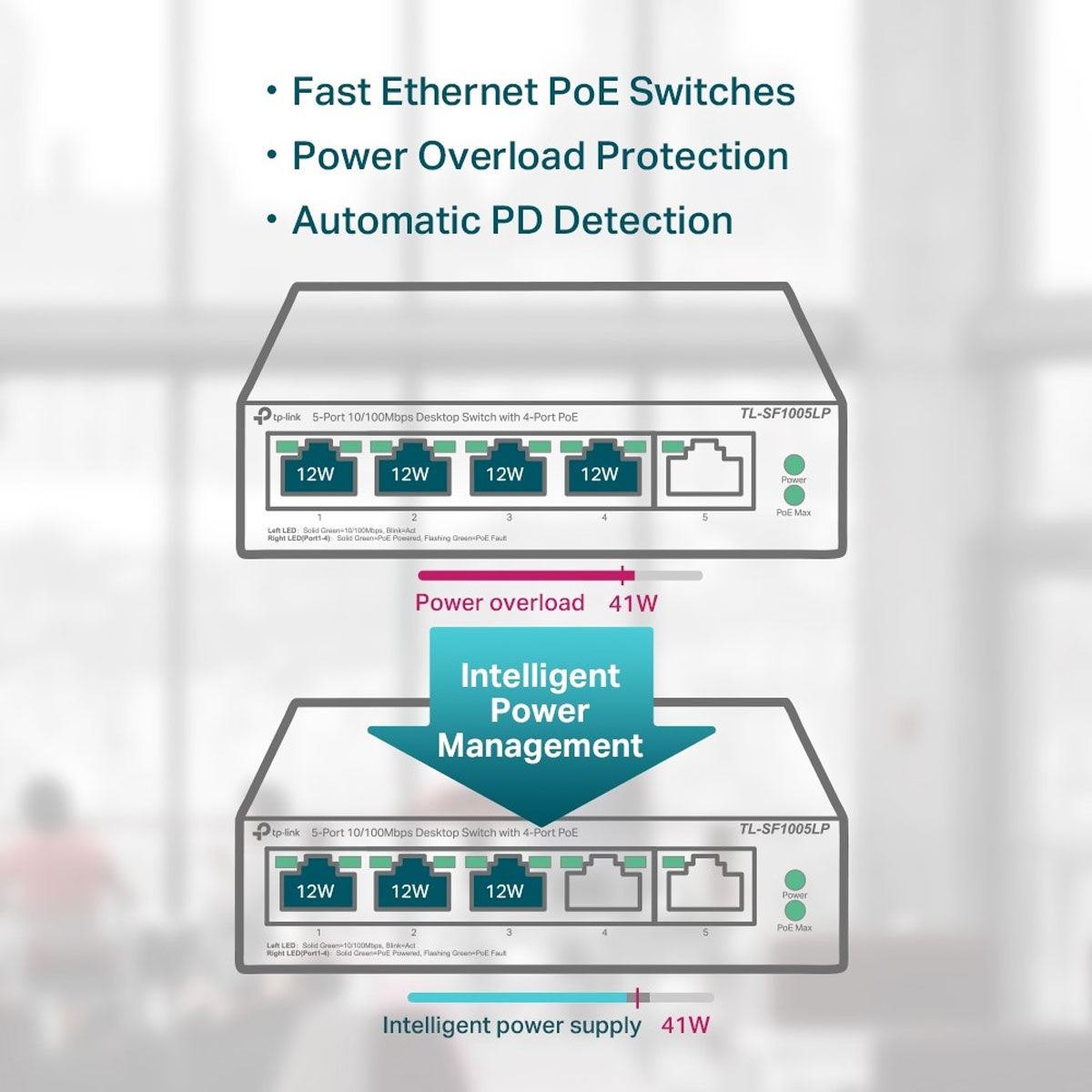 SWITCH 05 PORTAS TL-SF1005LP FAST POE - Imagem 3