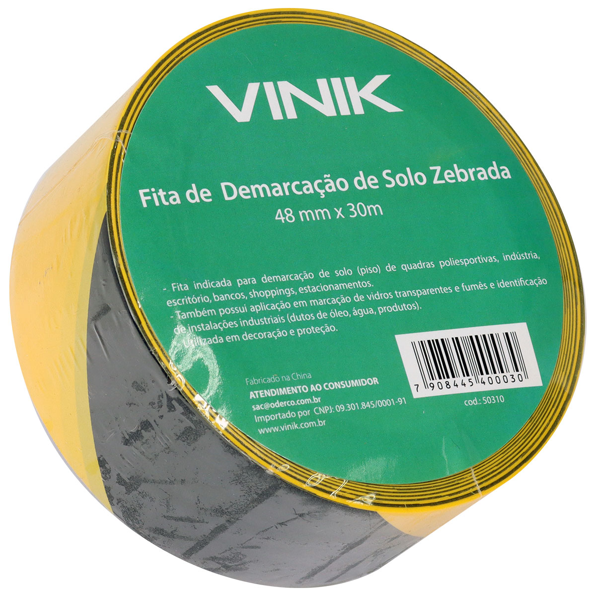 FITA PARA DEMARCACAO DE SOLO ZEBRADA 48MM X 30M - Imagem 3