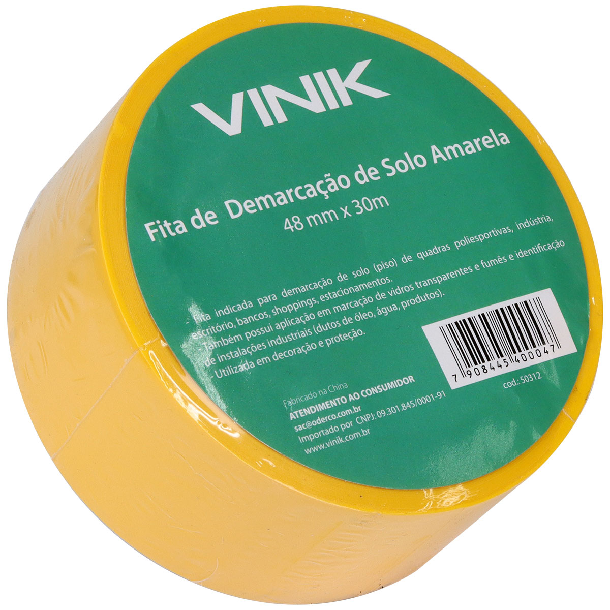 FITA PARA DEMARCACAO DE SOLO AMARELA 48MM X 30M - Imagem 3